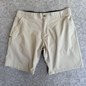 Kuhl Shift Amphibia Shorts Mens 38 Beige Stretch Hybrid Hiking Swim 9in Inseam